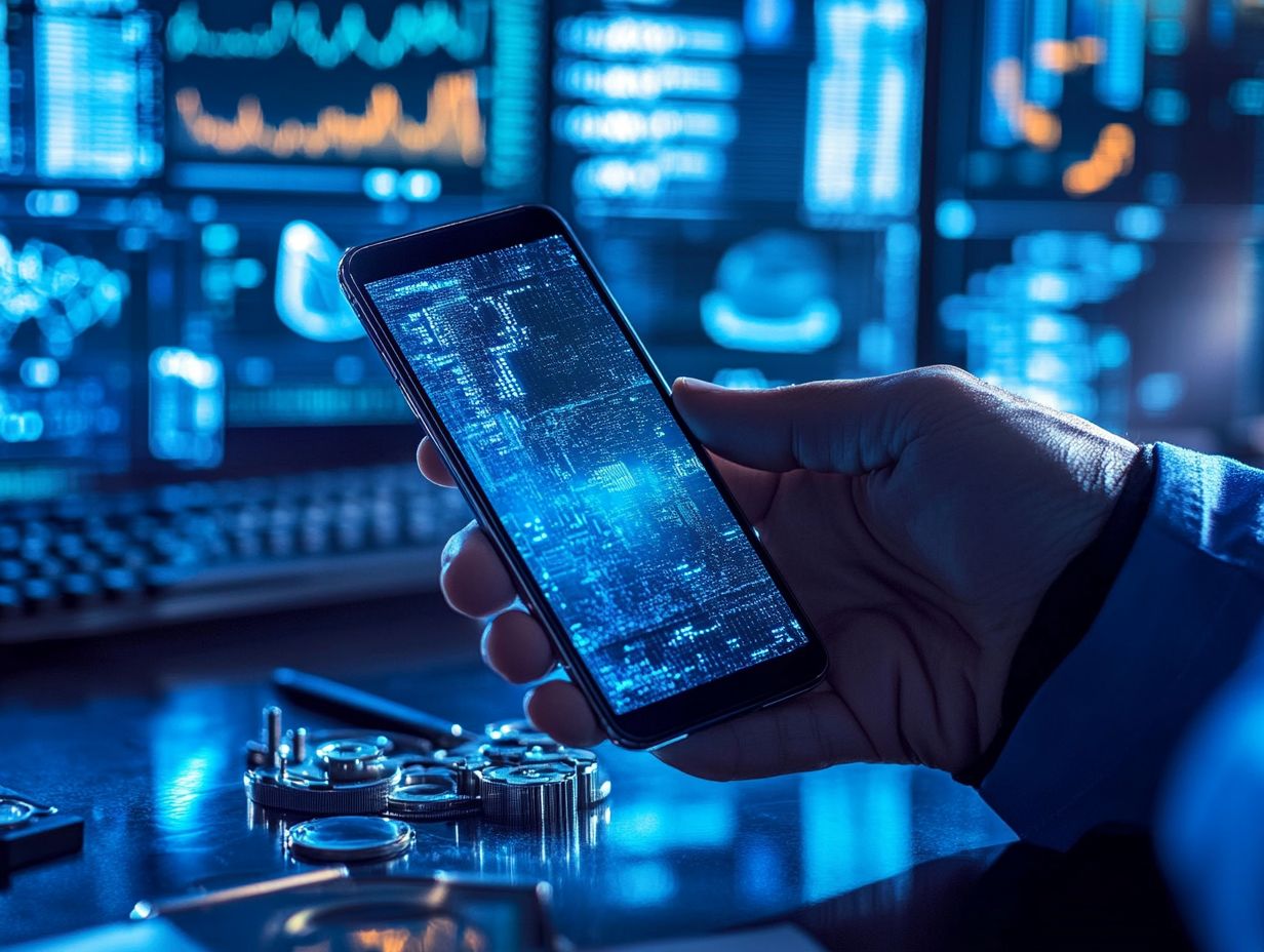 An illustration showing the process of accessing deleted data on a mobile device